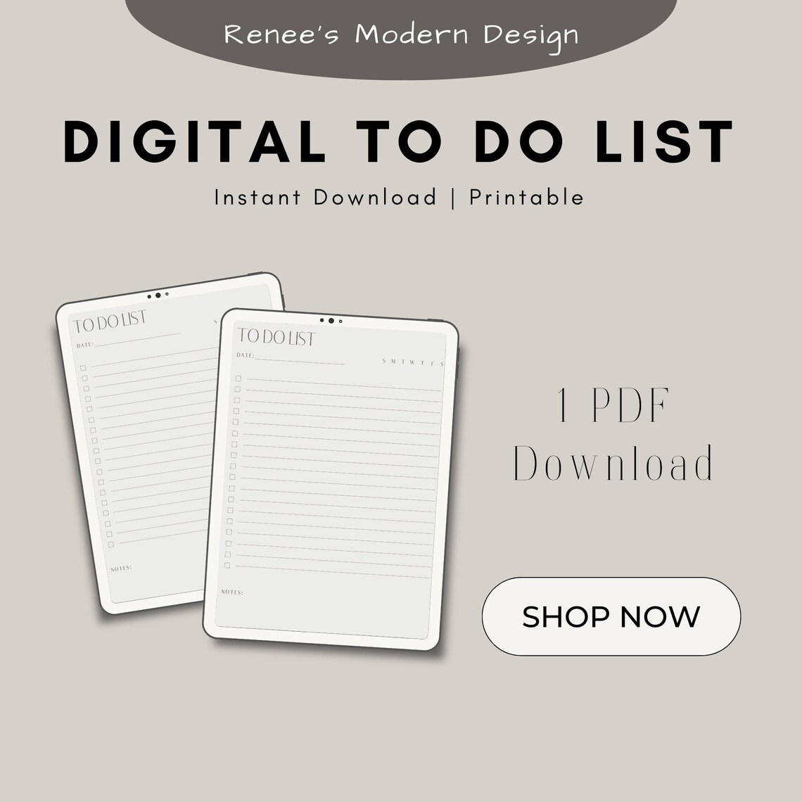 Modern to Do List Digital Checklist Template - Etsy