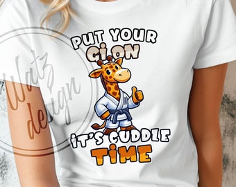 Put your gi on Giraffe jiu jitsu sublimation design PNG, funny bjj  Giraffee png, grappling Cute Giraffe digital download