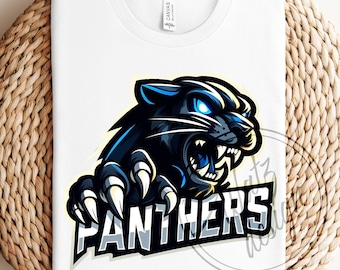 Panthers Logo Png | Sublimation Design for Football | Game Day Sport Png | Sporty Style T-Shirt Design | Digital Download