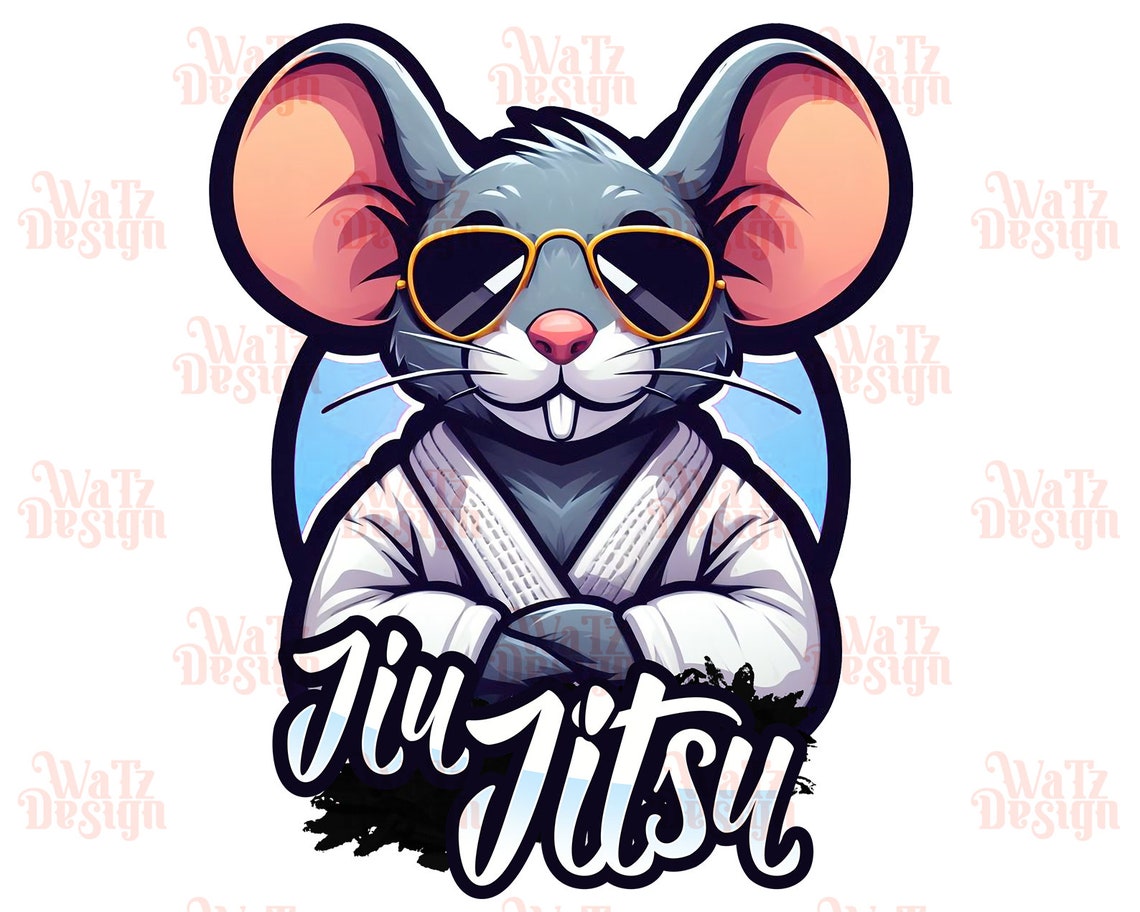 Jiu Jitsu Mouse Png, Bjj Rodent Sublimation Design, Train Brazilian Jiu ...