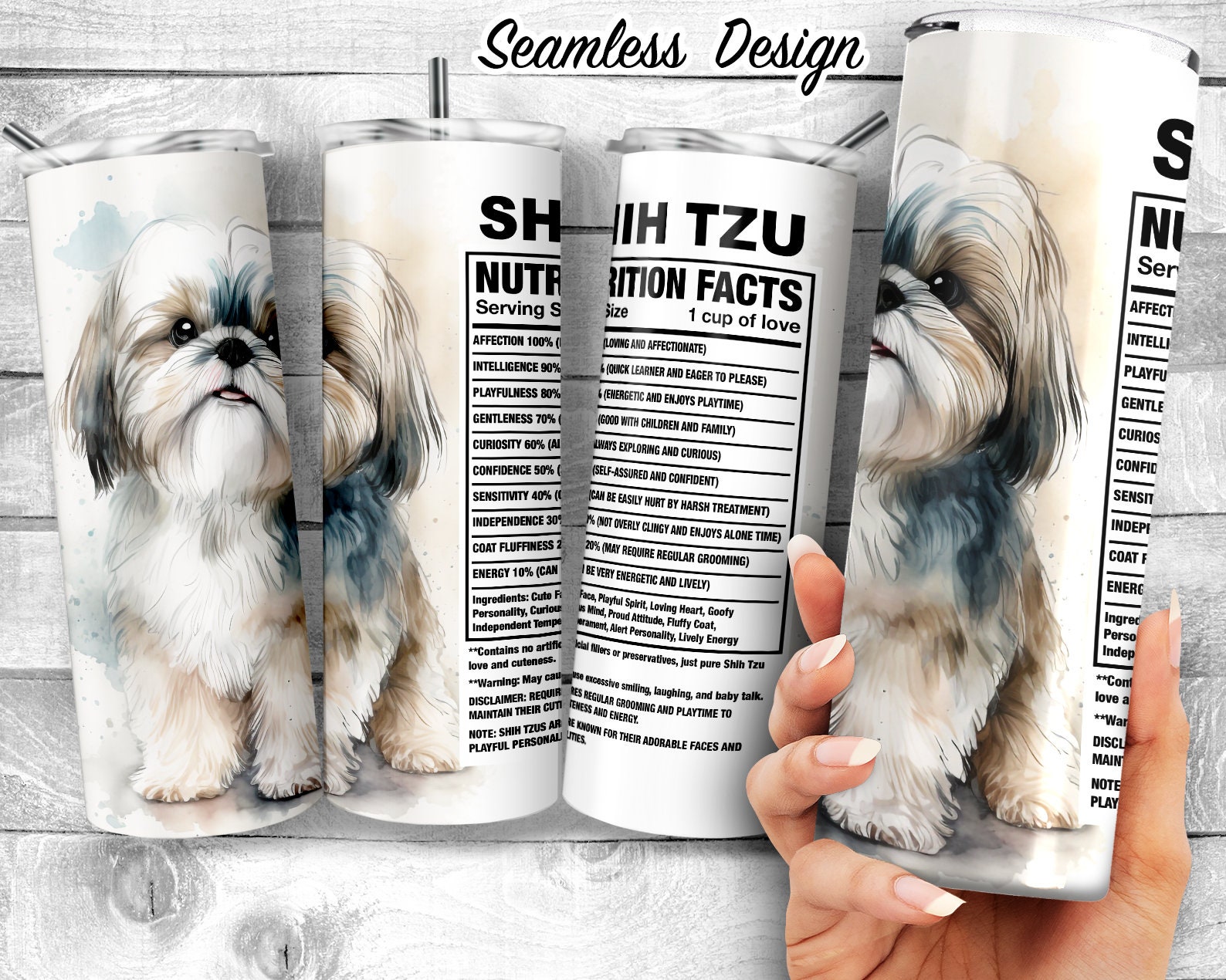 Shih Tzu 20oz Skinny Tumbler Design Shih Tzu Dog Facts Shih - Etsy