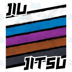 Jiu Jitsu Belt PNG - Brazillian Jiu Jitsu Rank Design, BJJ Color Illustration, All Submission Grappling Belt PNG, Digital Download