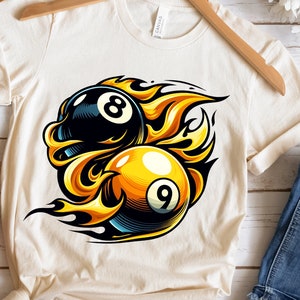 Flaming 8 Balls Png, Flaming Billiards Balls Sublimation Design, Eight ...