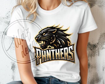 Panthers Logo Png | Sublimation Design for Football | Game Day Sport Png | Sporty Style T-Shirt Design | Digital Download