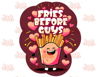 Friet voor jongens Png, grappige Valentijnsdag Fries Sublimatie Design, Anti Valentine Png, Fast food lover PNG, Fries Digital Download