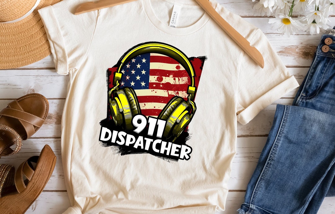 911 Dispatcher Headphones With American Flag PNG | Patriotic 911 Emblem ...