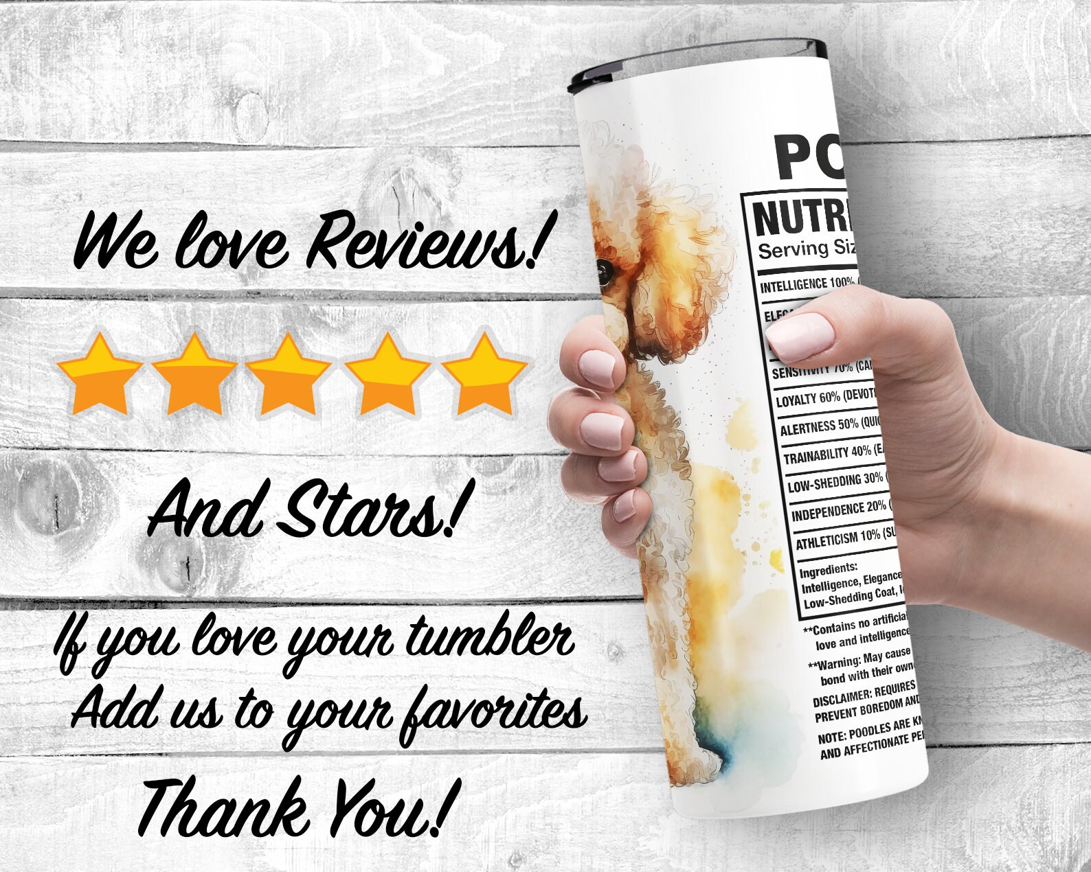 Ichendorf DOGS Tumbler Pudel - Handgefertigter Glasbecher