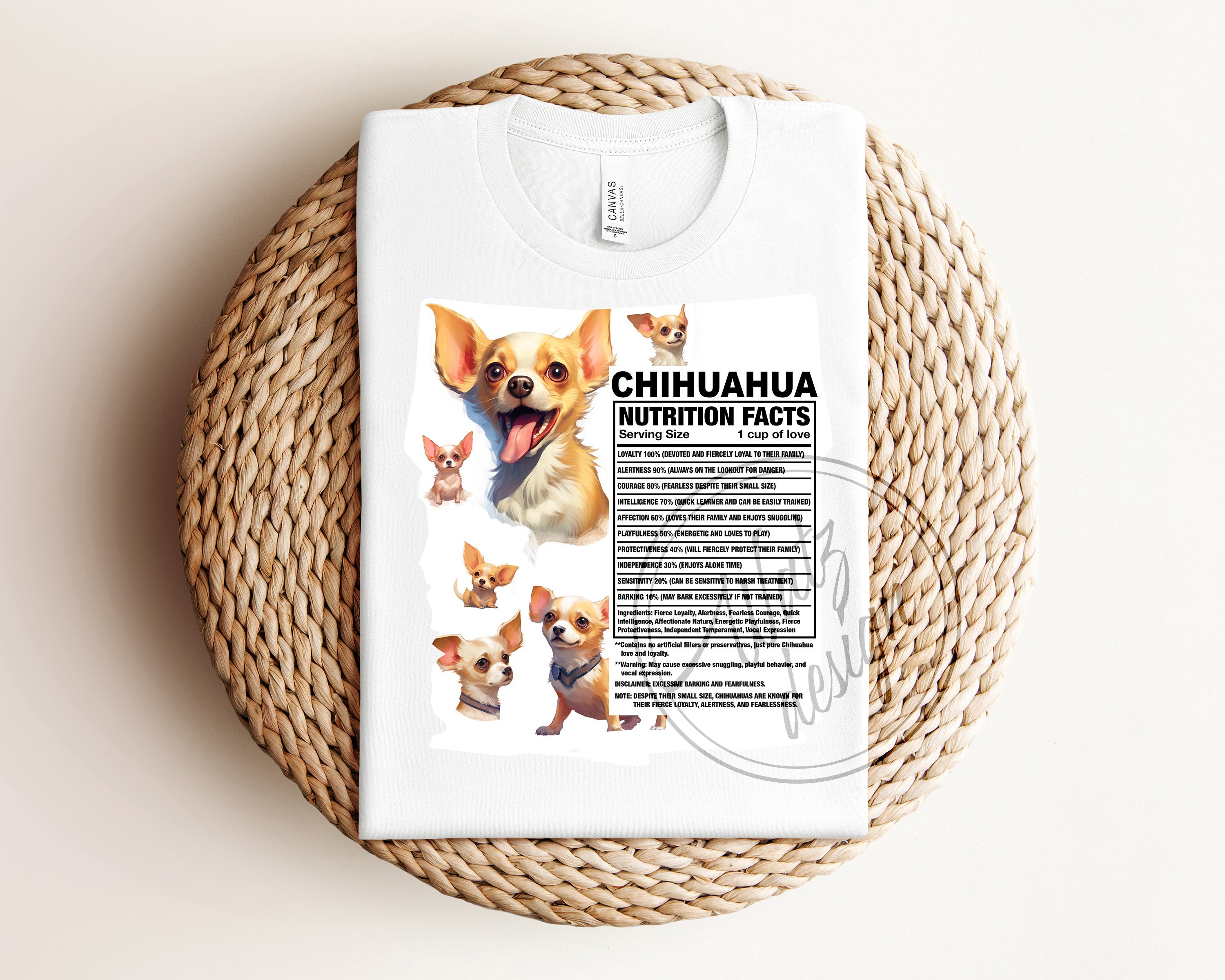 Chihuahua ingredients Png, Chi Dog Facts Png, Chi-chi Dog Traits, Dog Lover graphic, Chihuahua Sublimation Design, Digital Downloads