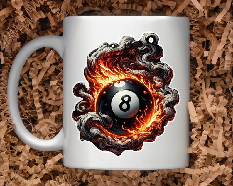 Flaming Eight Pool Ball Png, Billiards Ball With Fire and Smoke ...