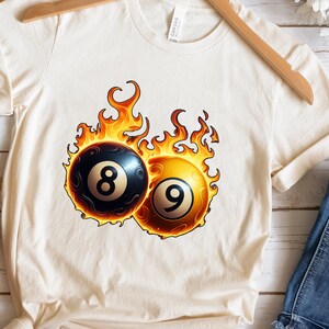 Flaming 8 Balls Png, Flaming Billiards Balls Sublimation Design, Eight ...