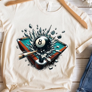 8 Balls Breaking Out Png, Billiards Ball Busting Out Sublimation Design