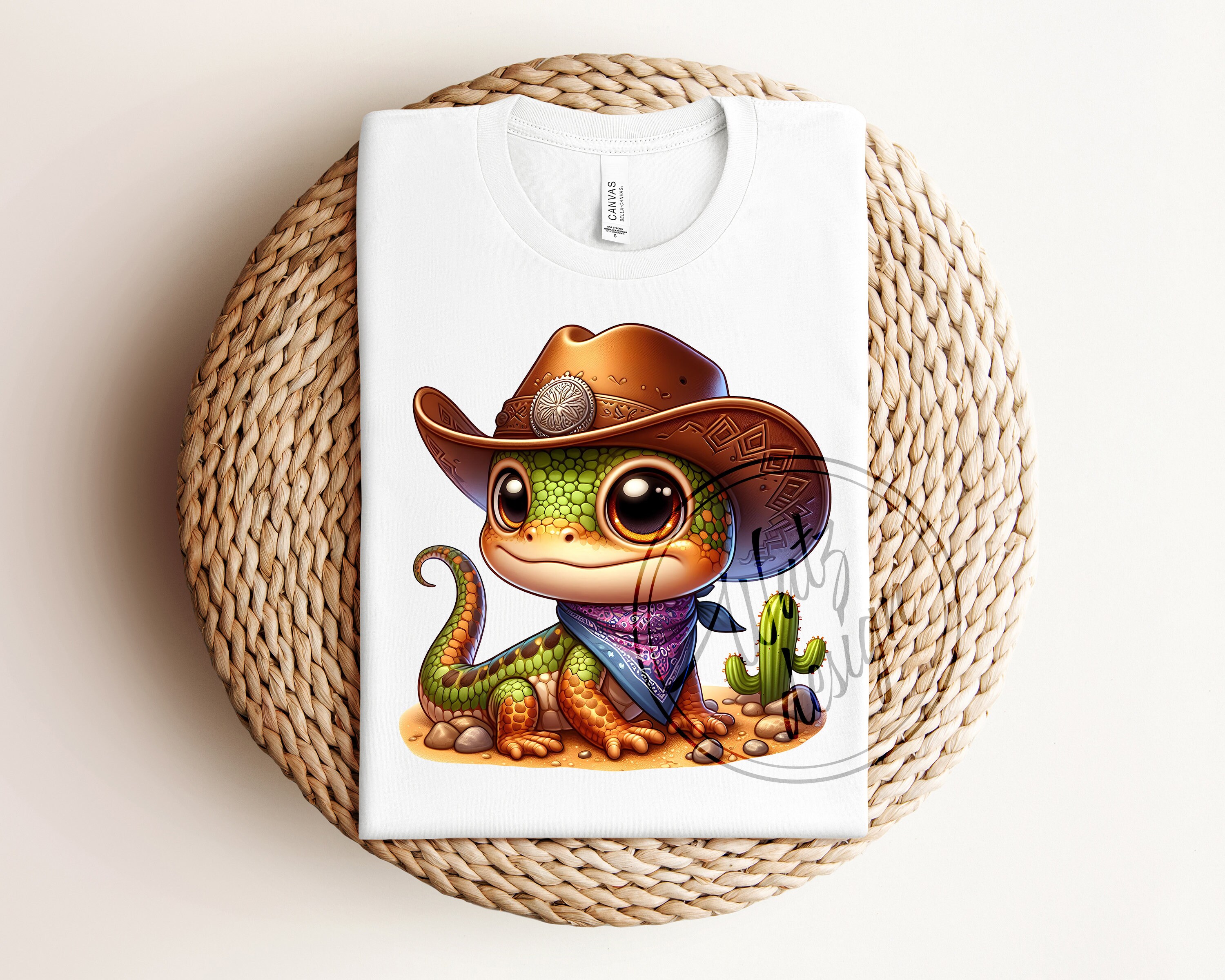 Cute Cowboy Lizard PNG - Western Themed Baby Reptile Sublimation Design ...