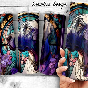 Great Dane Ornate Stained Glass Tumbler, Gentle Giant Lover Gift, 20oz Skinny Tumbler Design, Dane Sublimation Wrap, Digital Download