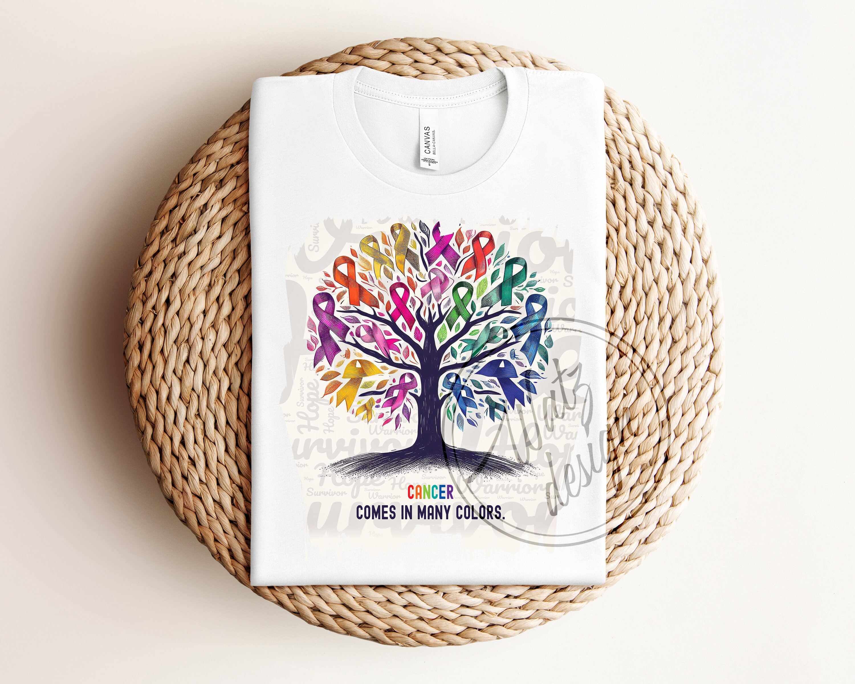 Cancer Comes in Many Colors Png, Cancer Awareness Ribbon Tree Design ...