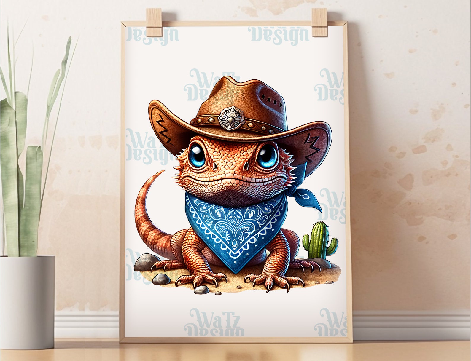 Cute Cowboy Lizard PNG - Western Themed Baby Reptile Sublimation Design ...