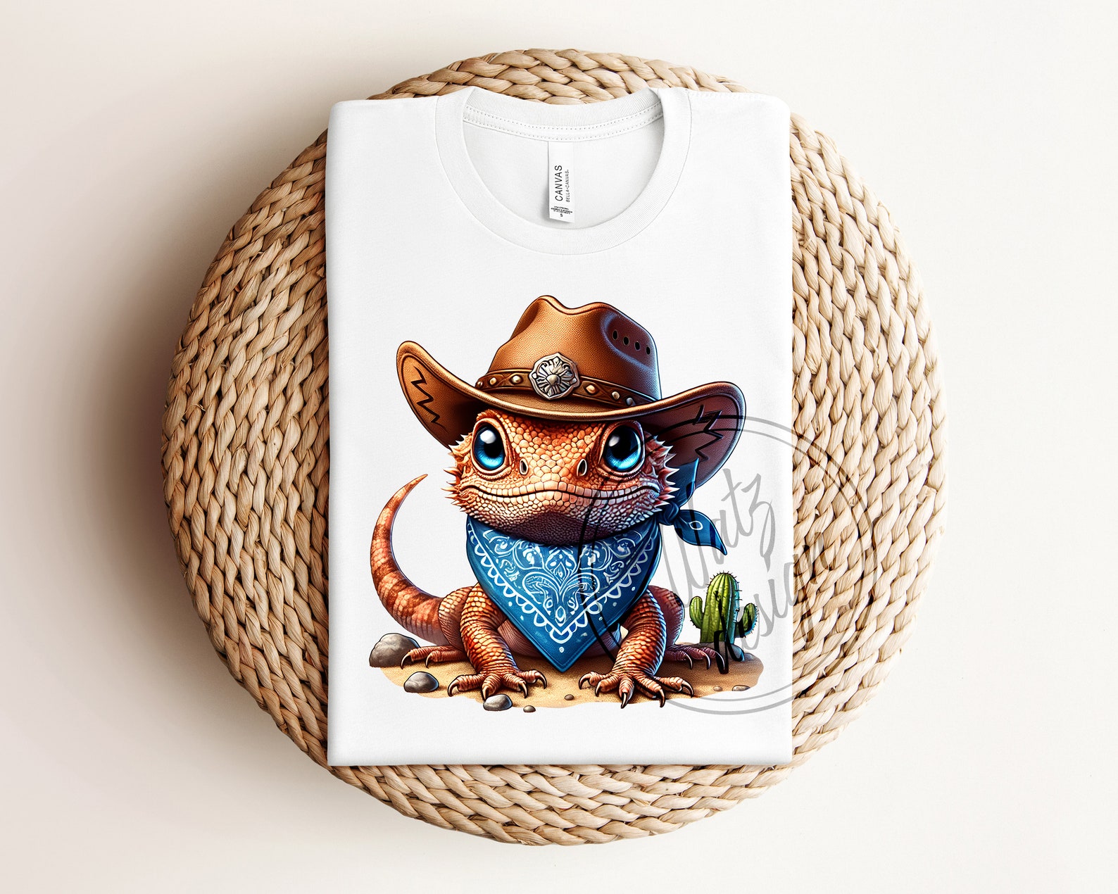Cute Cowboy Lizard PNG - Western Themed Baby Reptile Sublimation Design ...