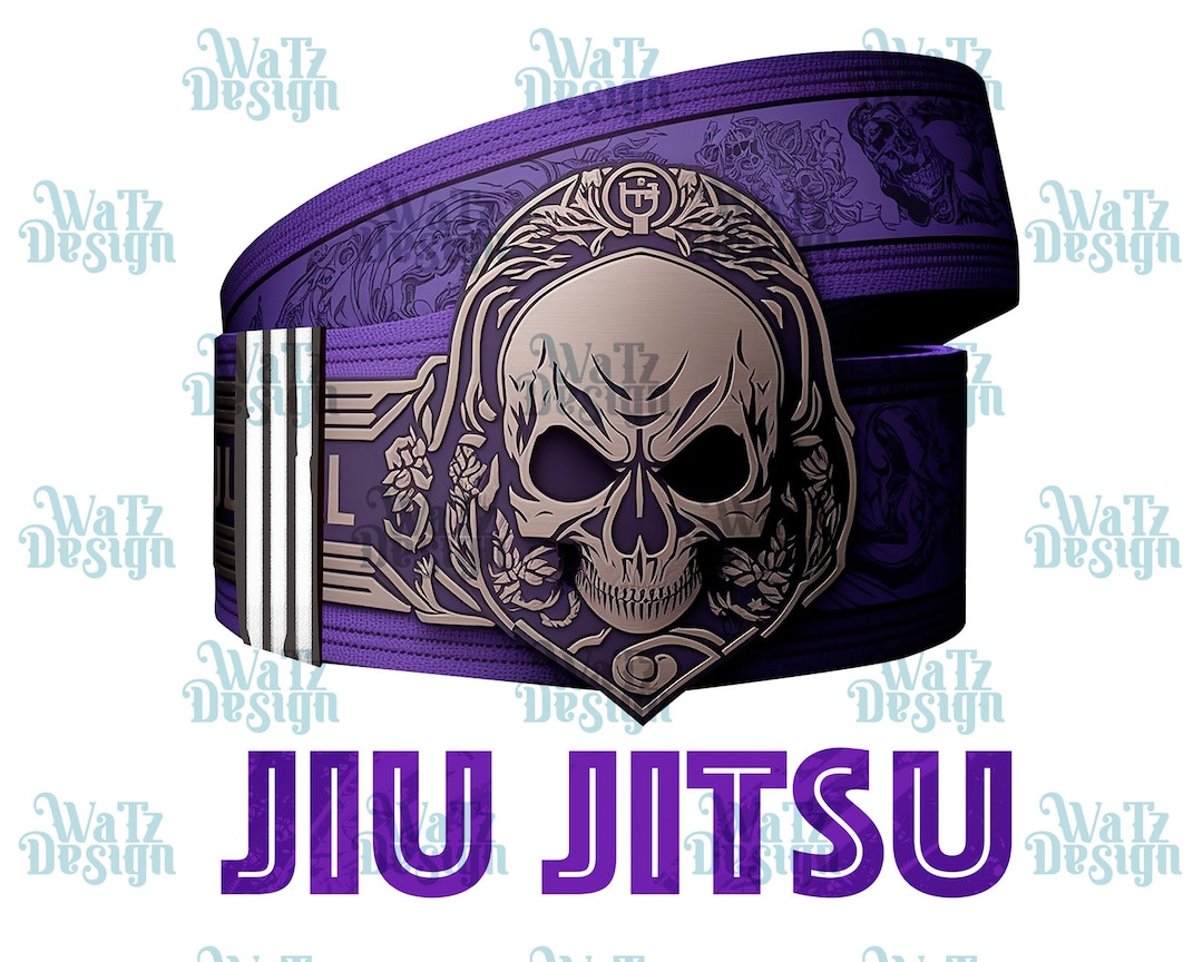 Jiu Jitsu Purple Belt Png, Skull Purple Belt Bjj Design, Brazilian Jiu