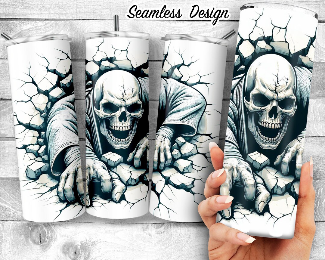 Jiu Jitsu Skeleton Breaking Out 20oz Skinny Tumbler Sublimation