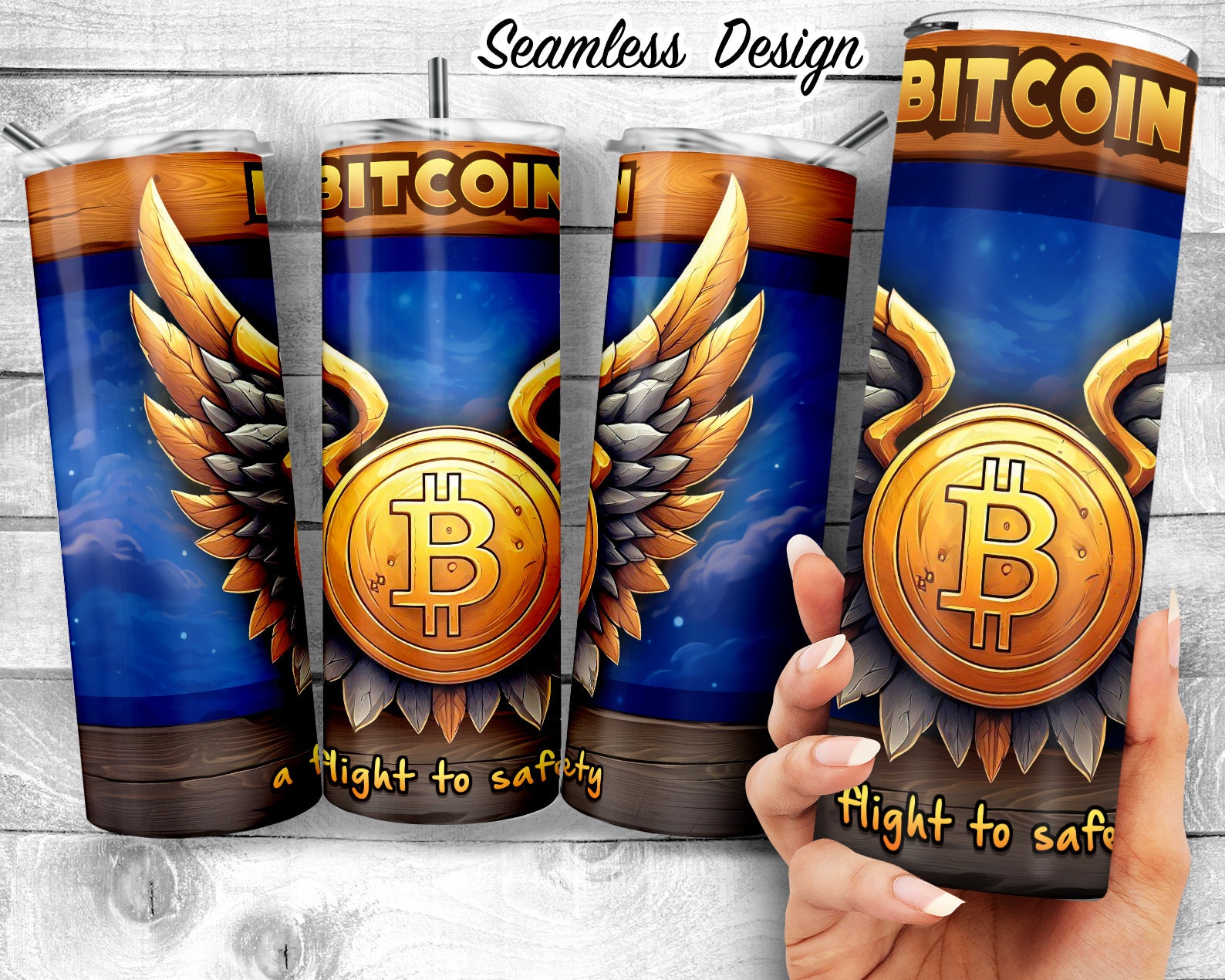 Bitcoin With Wings 20oz Skinny Tumbler Sublimation Design, Bitcoin is a  Flight to Safety PNG Wrap, Crypto Lover Png, Digital Download - Etsy Canada