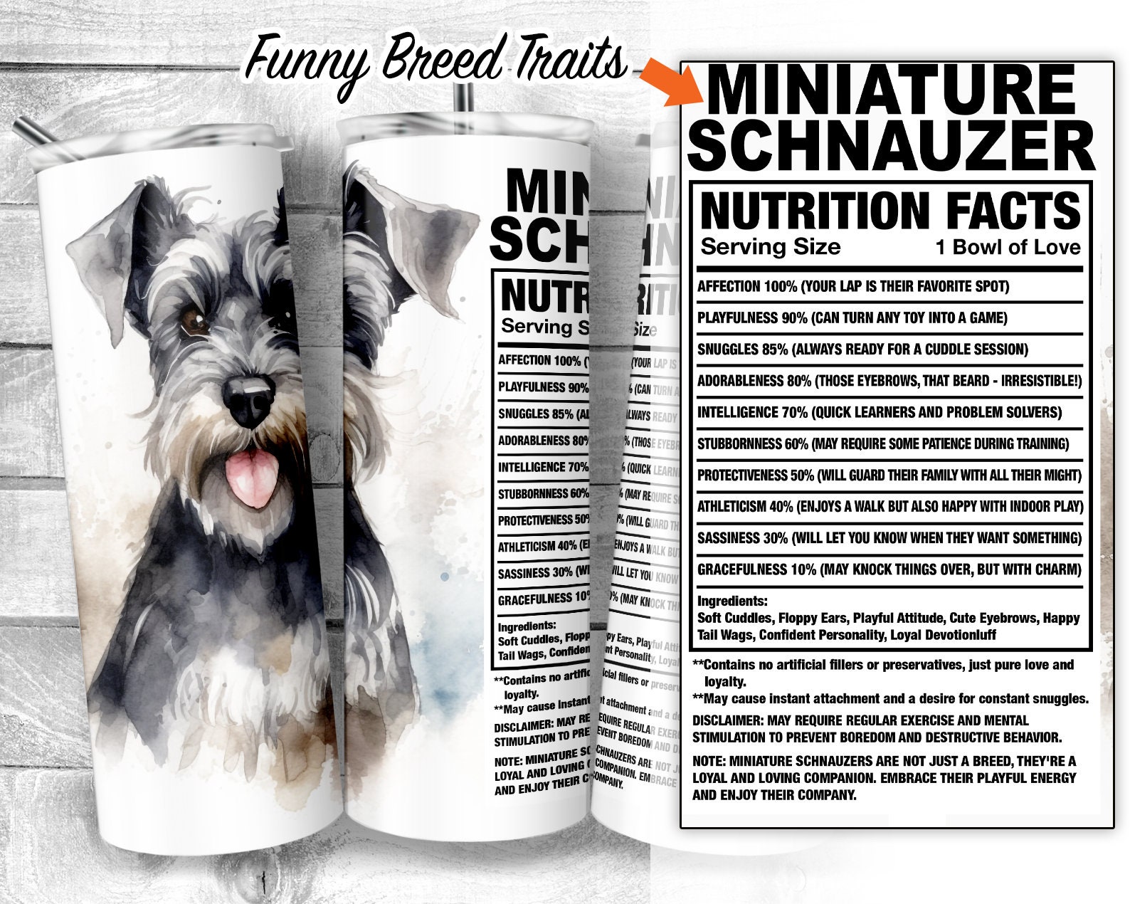 Ashton And Finch Portachiavi In Legno Con Incisione Schnauzer, Regalo Originale Per Amanti Dei Cani, Marrone