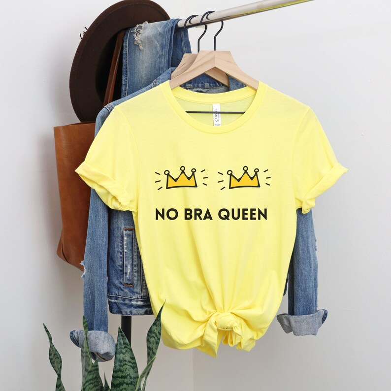 No Bra Club, No Bra Queen, Funny Boobs Shirt, Boob Shirt, Feminist ...