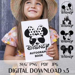Autograph Book for Theme Park or Cruise.  diy Digital Download  JPG SVG PNG Pdf Files for Silhouette Cameo and Cricut.