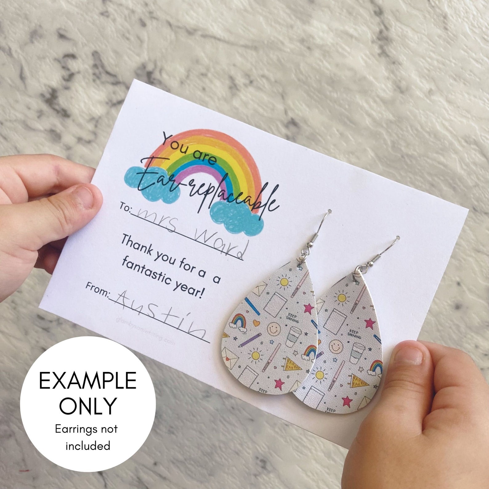 Teacher Earring Gift Tag Printable // Digital Download - Etsy