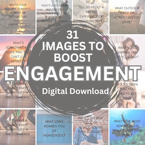 31 Facebook Engagement Posts: Interactive Social Media Graphics (Digital Download)