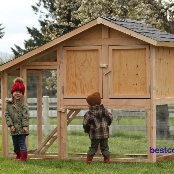 Elevated Chicken Coop w/ Extended Run PLAN