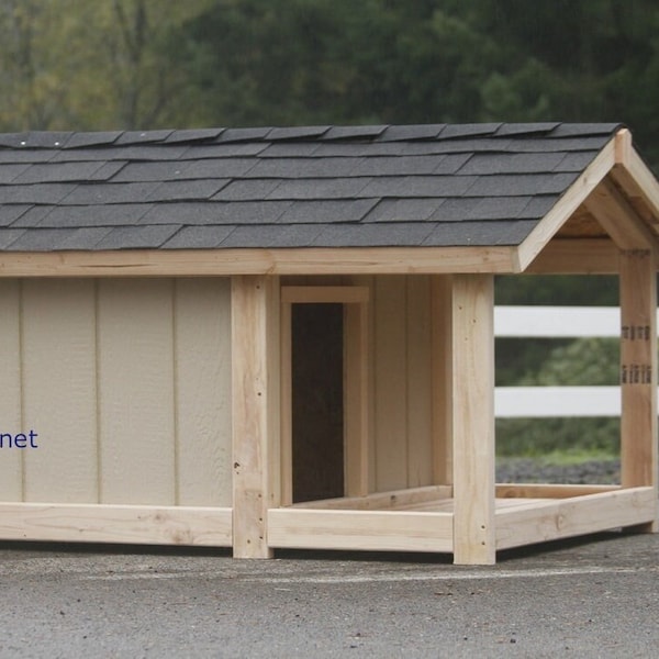 Modern Dog House w/ Deck Plan