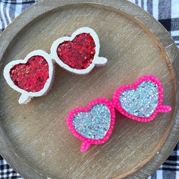 Heart Sunglasses Car Freshie - Valentines Day Freshies - Car Scents - Freshy - Glitter Heart Freshie - Car Accessories