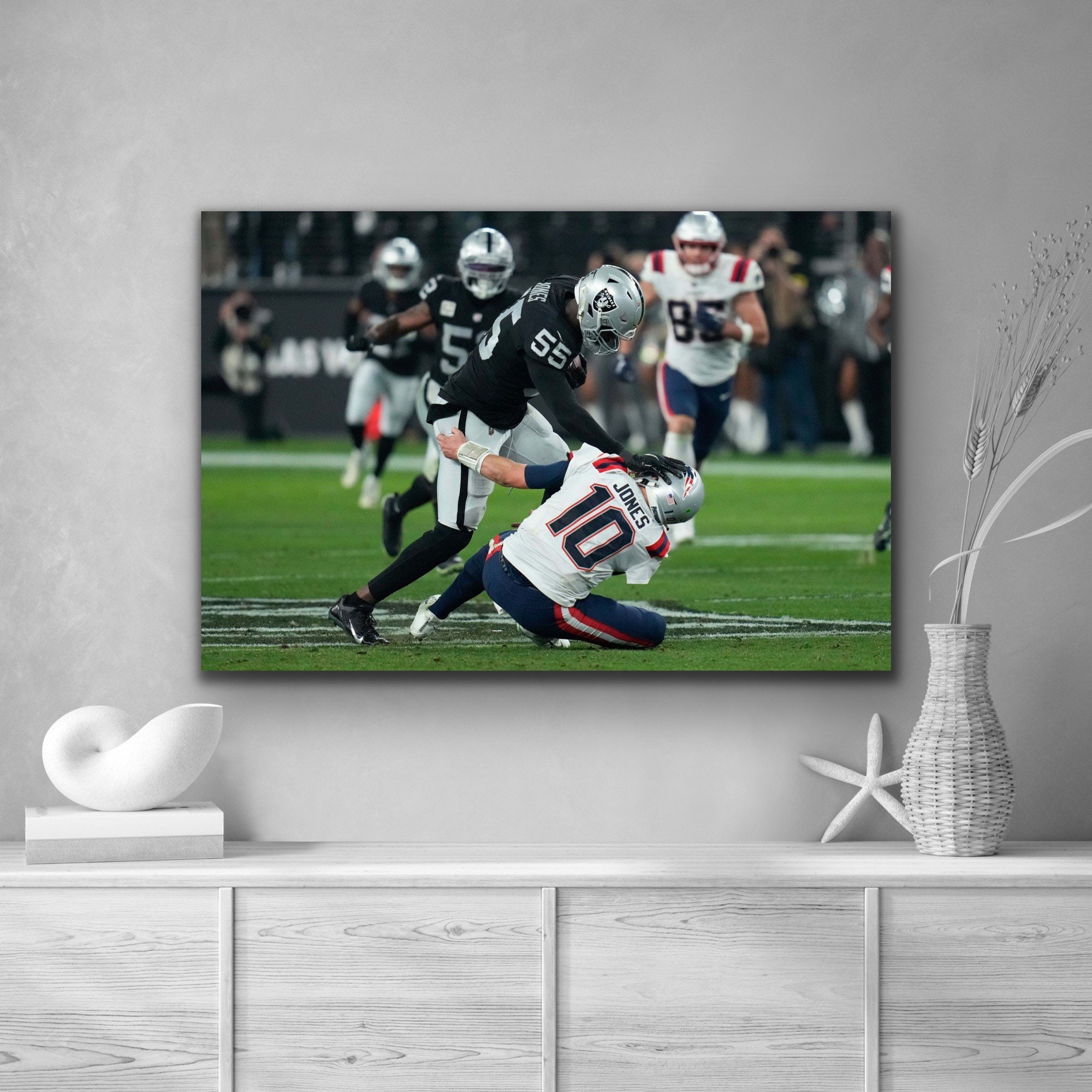 Chandler Jones Stiff Arming Mac Jones Canvas/poster Print Etsy