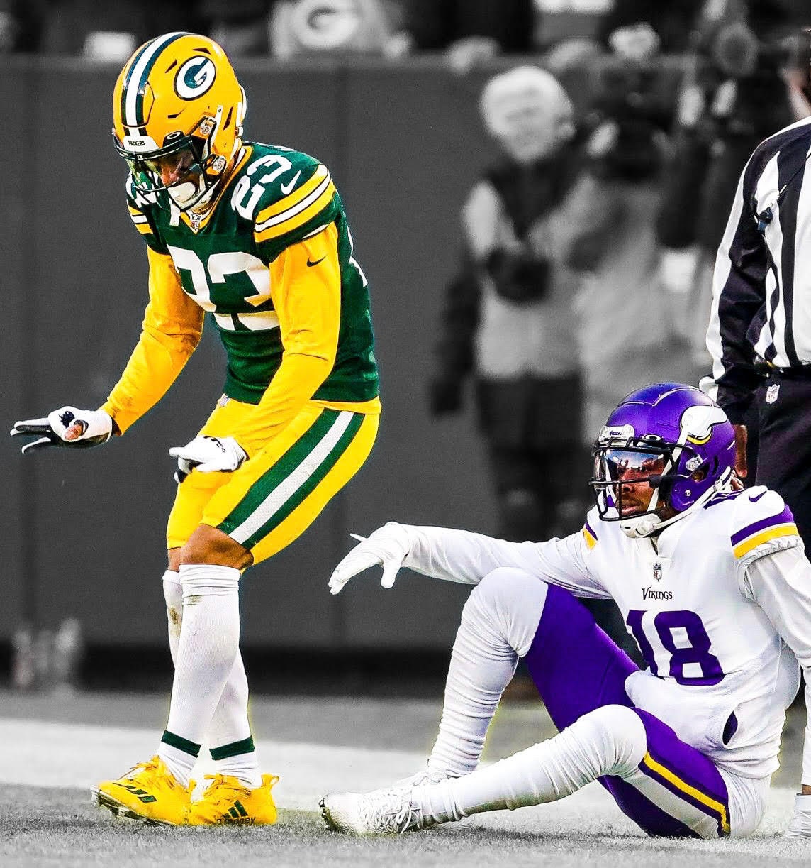 Jaire Alexander Griddy Canvas/poster Print Over Justin Jefferson Green