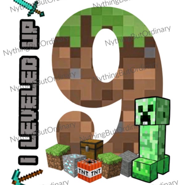 Minecraft Birthday Shirt  - 9