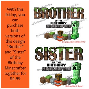 Cumpleaños de hermano y hermana en Minecraft SVG