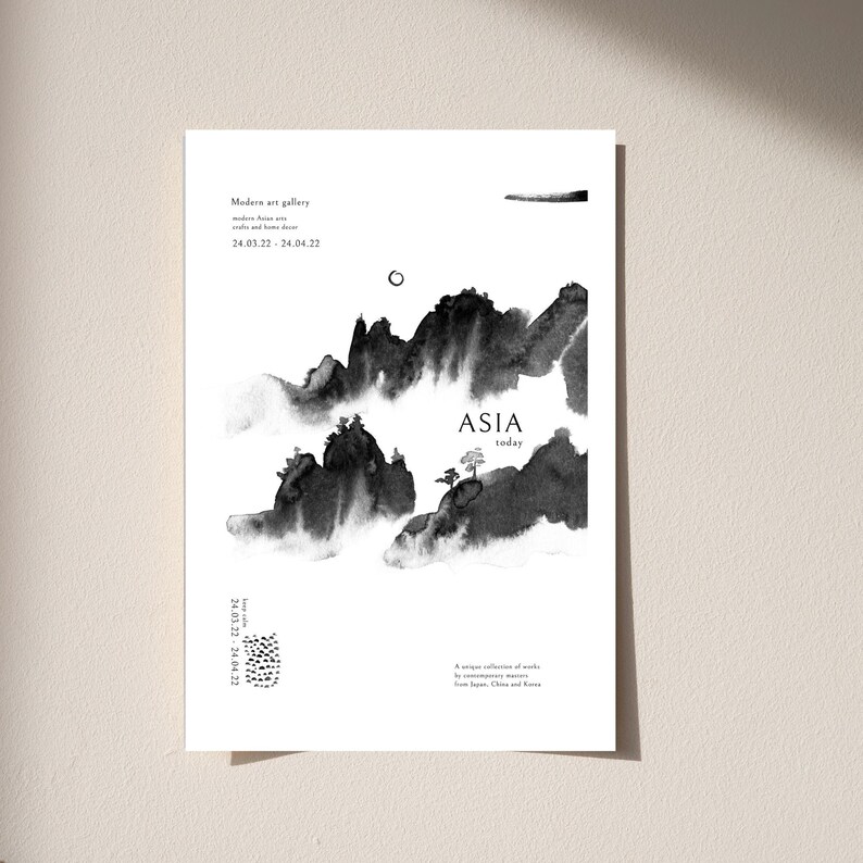 Japanese Style Art Print Zen Decor Minimalistic Wall Art Etsy