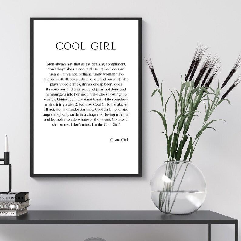 Cool Girl Monologue Gone Girl Quote Digital Download Etsy