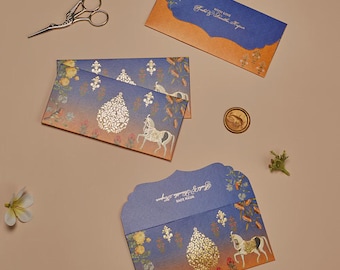 The Indian Charm Personalised Money Envelopes |Cash & Shagun Envelope| Indian Wedding| Premium Gifting| Pack of 20|50|100|200 |  by LACHI