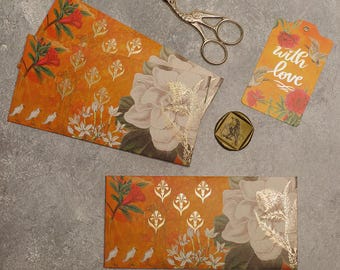 The Saffron Burst Personalised Money Envelopes|Cash & Shagun Envelope|Indian Wedding|Premium Gifting| Pack of 20|50|100|200|  LACHI