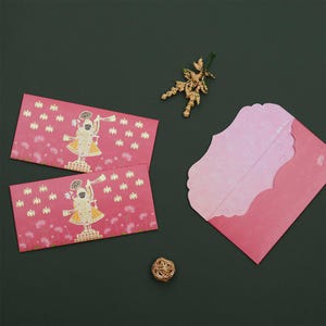 Lotus Reverie (Pink) personalisierte Geldumschläge|Cash & Shagun Umschlag|Indische Hochzeit|Premium Gifting| 20er Pack|50|100|200| von LACHI