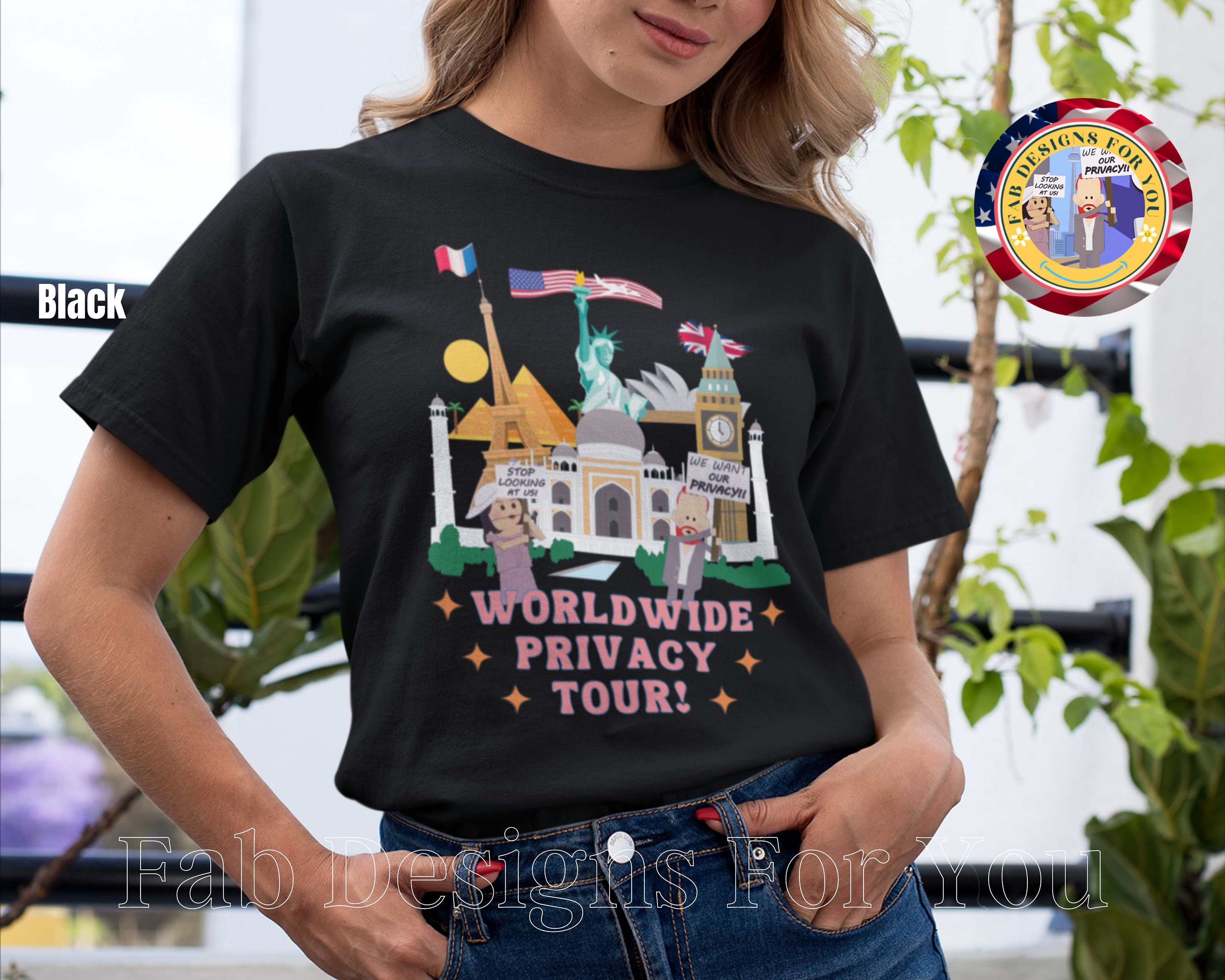 South Park World Wide Privacy Tour Harry Megan Men's Unisex Softstyle  T-Shirt