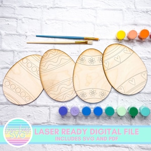 Kit de pintura para huevos de Pascua (SVG) descarga digital, Glowforge corte láser SVG, paquete de huevos de Pascua (SVG), kit de pintura para actividades de huevos de Pascua, huevos de Pascua (SVG)