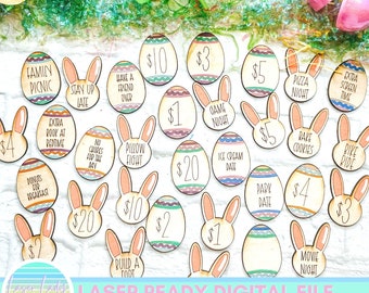 Fichas de huevos de Pascua SVG, descarga digital láser Glowforge SVG, Fichas de Pascua SVG, Huevos de Pascua SVG, archivo láser de Pascua, Huevo de Pascua listo para láser