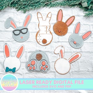 Easter Basket Tag SVG, Easter Bunny Tag svg Easter laser cut svg, Glowforge Ready Laser SVG, Easter Bunny SVG, Easter Basket Tag, Easter svg