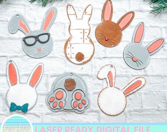 Easter Basket Tag SVG, Easter Bunny Tag svg Easter laser cut svg, Glowforge Ready Laser SVG, Easter Bunny SVG, Easter Basket Tag, Easter svg