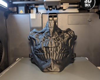 3D Printed Skull Half Mask: Gothic Cosplay Costume