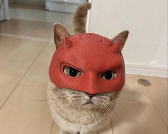 Daredevil Cat Helmet - 3D Printed Pet Cosplay Mask