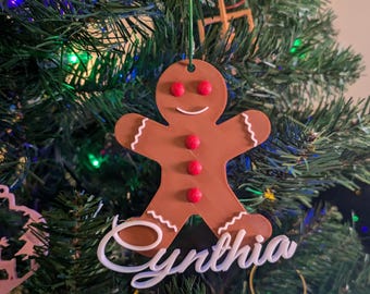 Customizable Gingerbread Man Ornament - Christmas Tree Decoration