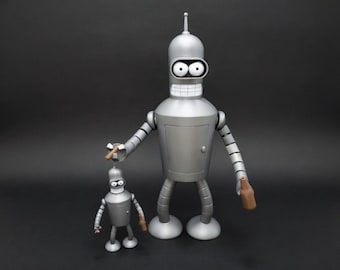 Estatua de Bender de 60 cm de altura – Pieza coleccionable de robot de Futurama impresa en 3D – Accesorio de exhibición de ciencia ficción