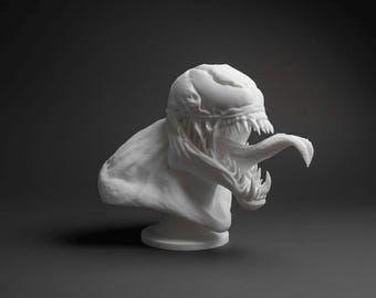 3D Printed Venom Bust | Unpainted DIY | Symbiote Marvel Villain Statue | Collectible Fan Art Figure